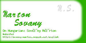 marton sovany business card